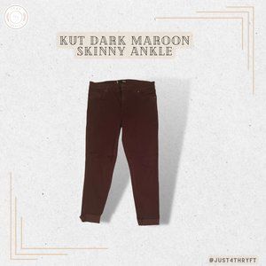 Dark Maroon Skinny Ankle Jean. (KUT)